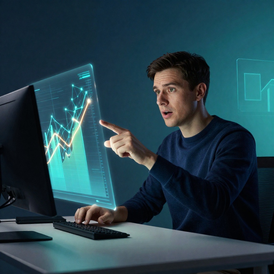 Мужчина анализирует данные трафика с помощью современных инструментов аналитики.